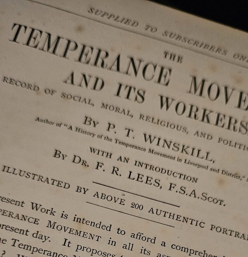 Temperance History page from book